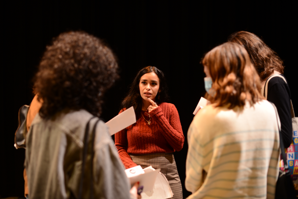 Christine El-Kholy talks to audience members after "Harmed in Hamilton" Photo: Aloysius Wong