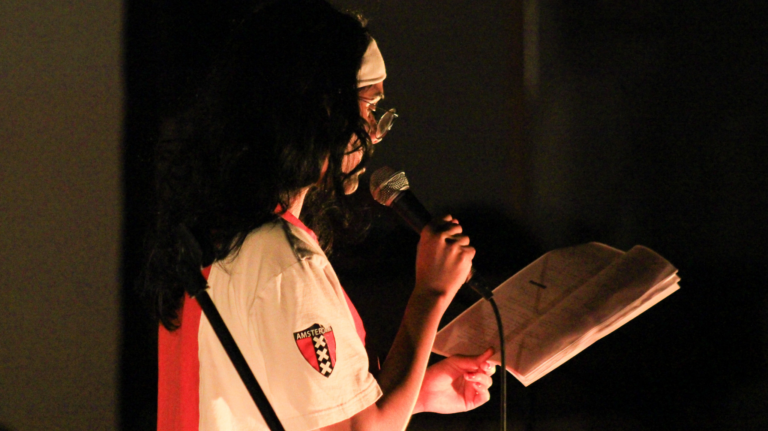 Sahaana Ranganathan of stitched! performs "Letter from Battir" Photo: Amber Ranson